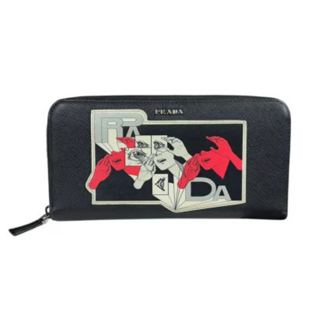 Prada Comic Collection Saffiano Leather Long Wallet